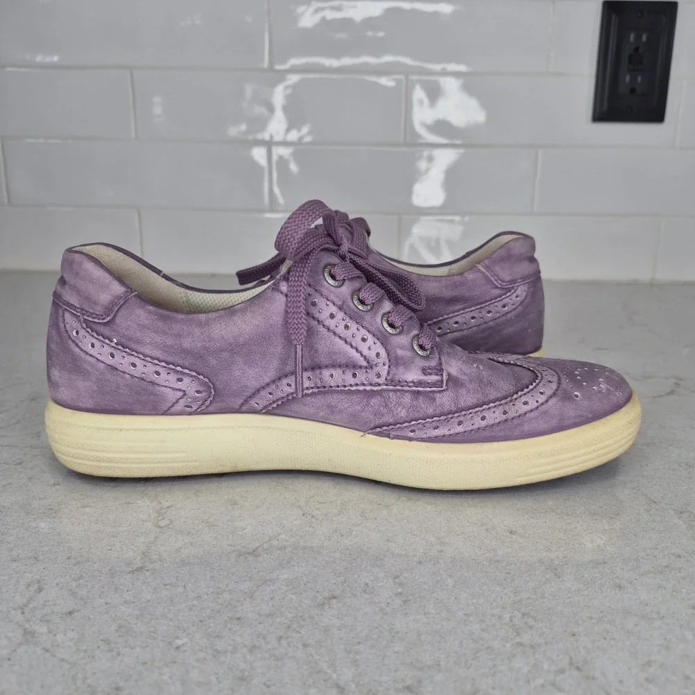 Ecco Hydromax Wingtip Womens Golf Shoes Purple‎ Size 39 Extra Width